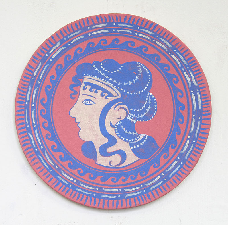 Amy Cochrane - Minoan Figured Plate - 2013 - Oil on Canvas - 30cm